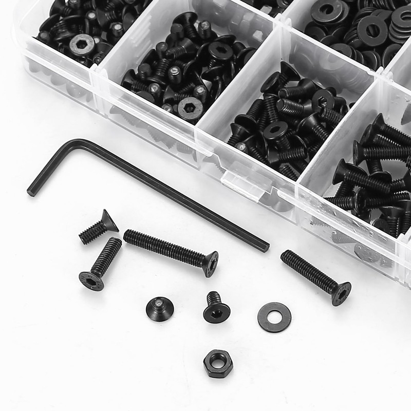 496-Piece M3 Screws Set, M3 Countersunk Screws Set, Flat Head