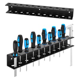 Ouinis Screwdriver Organizer Wall Mount,Heavy Duty Metal Utility Storage Rack for Screwdrivers Calipers Small Tools,Screw Driver Holder Suitable Garages Homes Workshops Sheds
