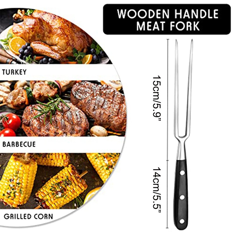 Meat Fork with Handle - 29 cm Stainless Steel Meat