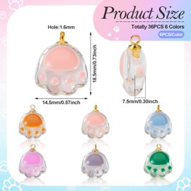 Craftdady Cute Glass Dangle Pendants Earring Charms Necklace Pendants Paw Print Charms Crystal Cross Charms Moon Butterfly Leaf Charms Mermaid Wing Butterfly Pendants for Jewelry Making, Glass, glass