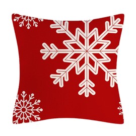 Christmas Cushion Cover, Christmas Cushion Cover, 45 x 45 cm, Winter Decorative Cushion Cover, Linen Cushion Covers, for Couch, Living Room (Colour 1)