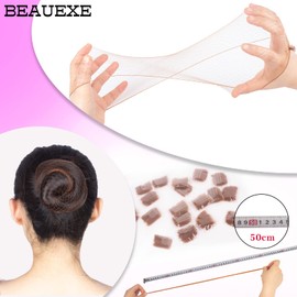 BEAUEXE Light Brown Hairnets 30 PCS Invisible Hair Nets Elastic Edge Mesh for Women Bun Ballet Dancer Kitchen Food Serive 22"…