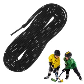 Professional Shoelaces for Ice Hockey Skates, Waxed Shoelaces, Anti-Freeze, Anti-Break, Shoelaces for Sports, Skiing, Also Suitable for Inline Skates and Roller Skates, Hockey, Black, black