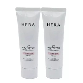 Hera 헤라 유브이 프로텍터 톤업(피치) 50ml X 2개 G.M Hera UV Protector Tone-Up (Peach) 50ml X 2 pcs G.M