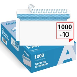1000#10 Security Self-Seal Envelopes, Windowless Design, Premium Security Tint Pattern, Strong Quick-Seal Closure - EnveGuard - Size 4-1/8 x 9-1/2 Inches - White - 24 LB - 1000 Count (34010-1000)