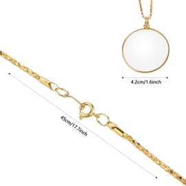 SUpoetry 2 Pieces 5 x Monocle with Chain, Necklace Magnifying Glass Monocle, Pendant Magnifying Glass, for Reading Newspapers, Books, Travel or Work, Can Bring Clothes Together (Gold)