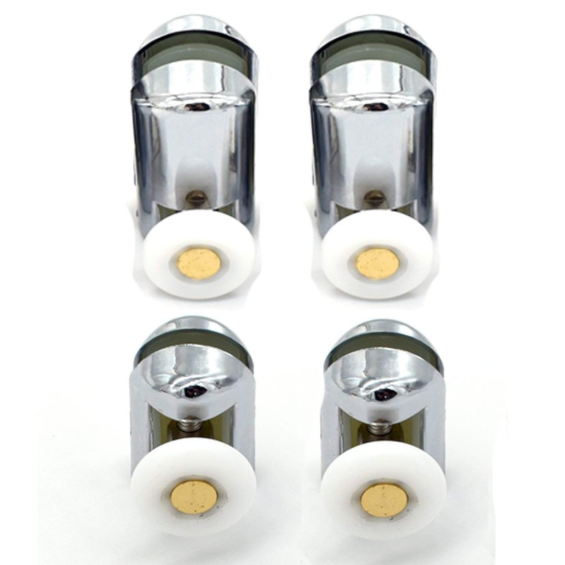 Set of 4 Chrome Plated Shower Door Rollers 2 Upper