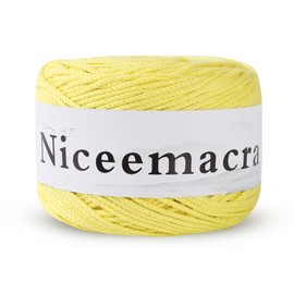 Niceemacra Crochet & Knitting Yarn for Beginners 1.5mm x 150m,100% Cotton Rope 1.5mm Crochet Bag Cord Crochet Thread for Knitter (Lemon Yellow)
