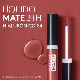 ésika Labial Líquido Hidracolor Matte 6 ml – Mate Hidratante – Ácido Hialurónico – 24H – No Transfer – Acabado Profesional (Nude Chic)