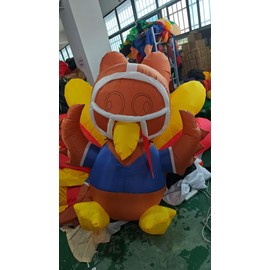 Hacricos Thanksgiving Inflatables Turkey Decorations Football Player Turkey Blow up Decor with Built-in Led Lights/Outdoor/Garden/Lawn