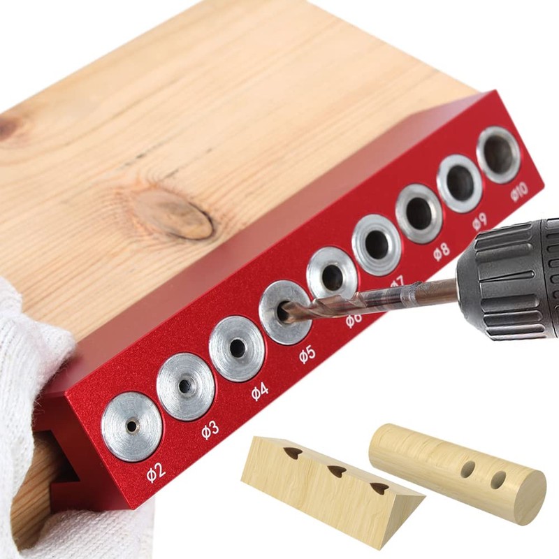 FTtool Drill Stand Aluminum Round Bar Wood Hole Making Locator