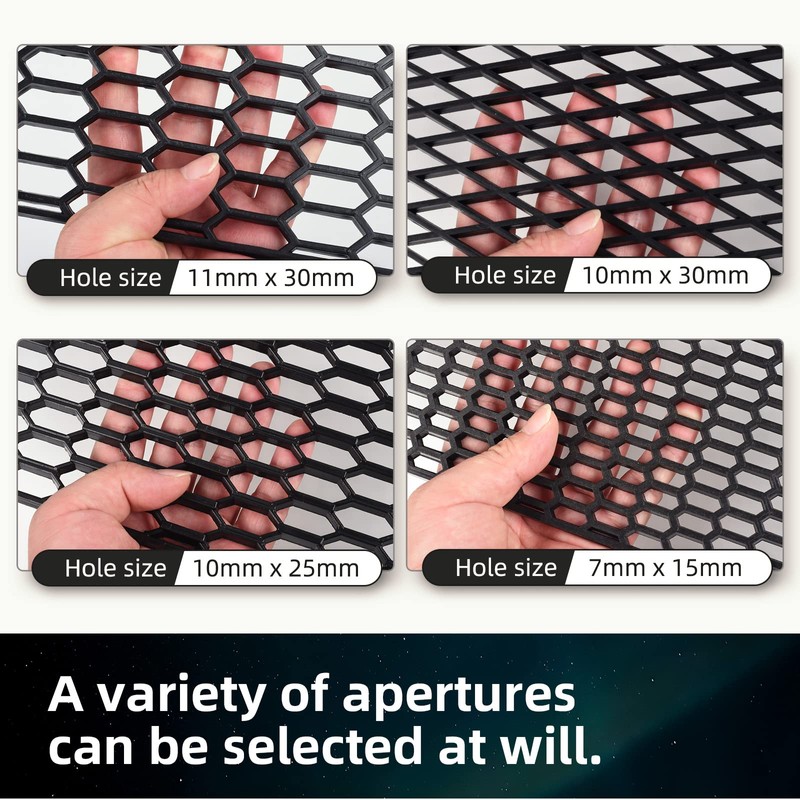AggAuto 47"x16" ABS Plastic Universal Car Grill Mesh, Automotive Grille