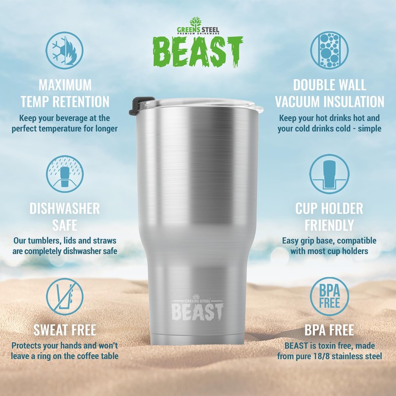 Beast 40 oz Tumbler Stainless Steel Vacuum Insulated Coffee Ice