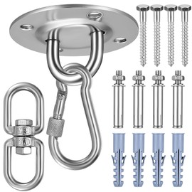 Stainless Steel Ceiling Hook, Heavy Duty Hook, Punch Bag Holder, 360 Degree Rotatable Swing Hook, Hammock Attachment up to 400 kg, Ceiling Hooks, Hanging Chair Suspension Brackets for Sun Sail, Yoga