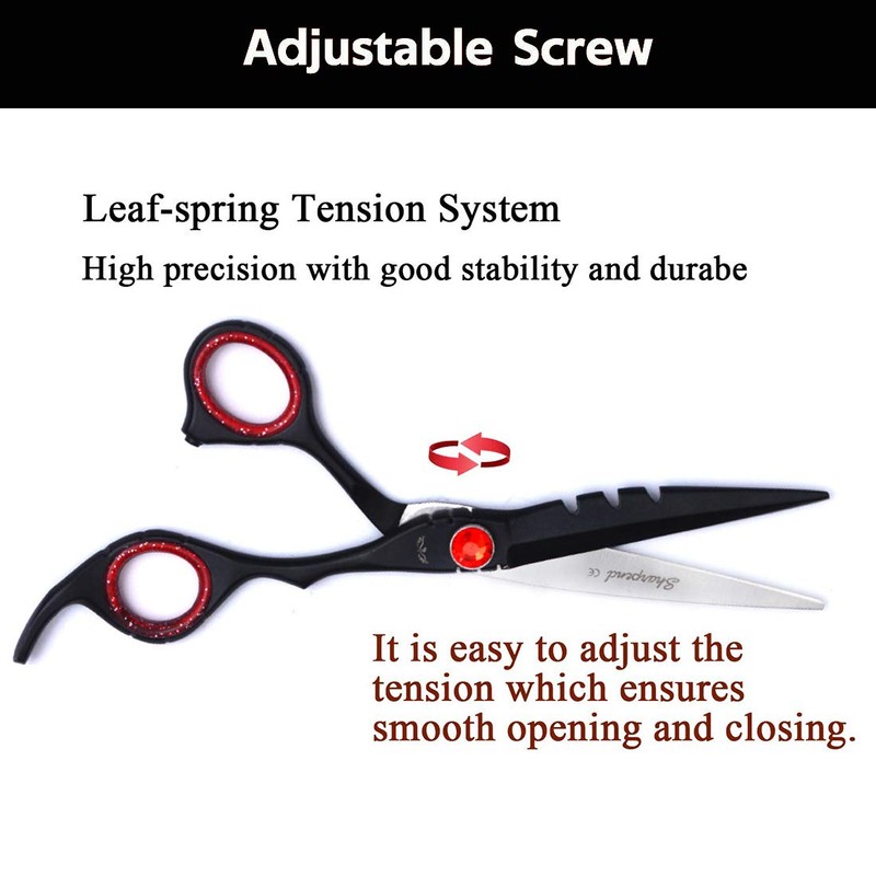 Professional 7” Black Diamond Barber Hairdressing Sharp Edge Scissors Stainless