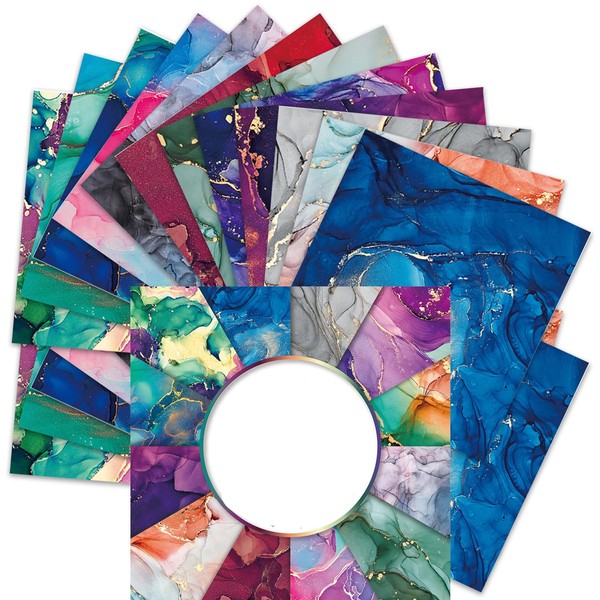 BLEDS Scrapbook Paper, 24 Sheets Craft Scrapbooking Paper Pad 6x6