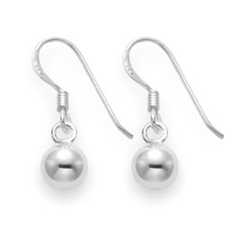 Heather Needham Sterling Silver Ball Earrings - SIZE: 6mm ball. Gift boxed silver ball drop earrings 6000/HNB41
