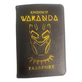 Black Superhero Panther Design Passport Cover ID Holder