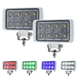SMIXCTEK Waterproof LED Boat Light, RGBW Spreader and Deck/Dock Marine Lights, 2 Pcs 80W 150° Flood, 12/24V