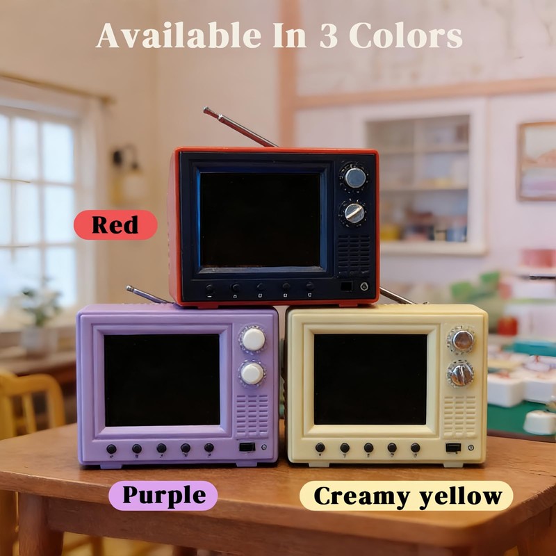 Retro Mini Work TV Toy – Tiny Fake Dollhouse TV