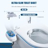 Non-Electric Bidet Attachment for Toilet Seat,Self-Cleaning, Dual Nozzle,Adjustable Water Pressure,