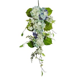 36 inches Silk Hydrangea Flowers Teardrop Garland for Wedding Party Home Garden, Wedding Arch Garden Wall Decoration, Home Decoration - Blue