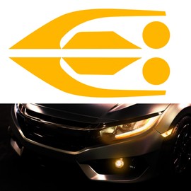 TOMALL 3 Pair Vinyl Smoke Tint Fog Light Headlight Side Marker Light Film for Honda Civic 2016-2021 Fender Turn Signal Light Stickers Self Adhesive Decals Car Vinyl Smoke Stickers Decoration (Orange)