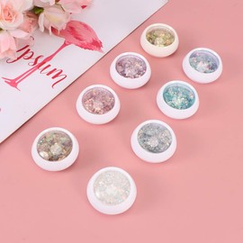 Mikinona 8 Sets Nail Glitter Powder Gradient Shimmering Sequins for Stunning Manicure Lightweight Nail Art Supplies for Dipping and