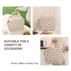 TELLUMO Corduroy Insulated Lunch Bag for Women - Large Capacity Leak Proof Work Tote for Nurses & Teachers (Corduroy Love)