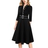 VFSHOW Womens 2024 Winter Work Business Dresses Pockets Midi Belted