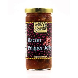 Mills Gourmet Original Bacon Pepper Jelly | Bursting with flavors of Real Bacon, Red Bell Peppers, and Jalapenos | All Natural and Fresh Ingredients - 8 oz Jar (224 g)