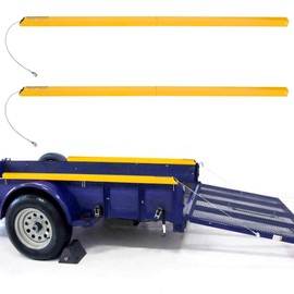 ECOTRIC 2-Sided Assist System Tailgate Utility Trailer Gate&Ramp w/ 12 to 24 Inch Height Side Rail 4 to 6 Feet Height Ramp Trailer Tailgate Ramp Lift Assist System Maximum 400 Lbs Load Capacity
