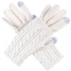 BYOS Women Winter Wool Blend Leafy Texting Knit Gloves W/Two
