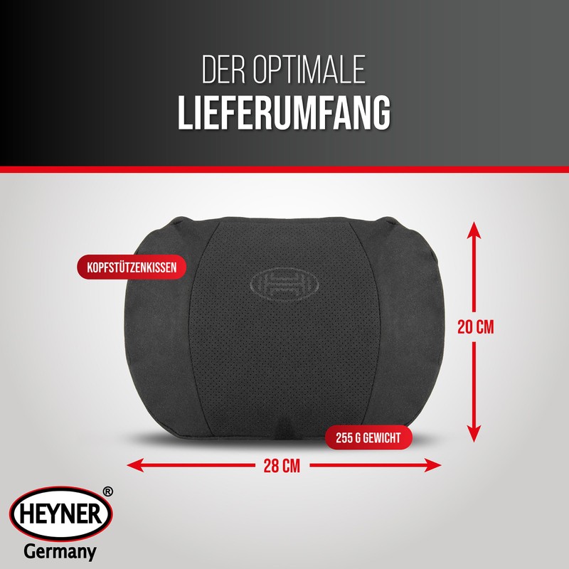 HEYNER Headrest Cushion Black – Ergonomic and Super Soft I