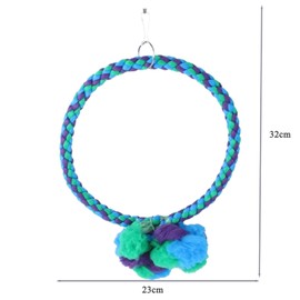 Large Parrot Swing Ring, Feeders, Perch, Nest Bell, Bird Bath and Cotton Rope for Cage Birds