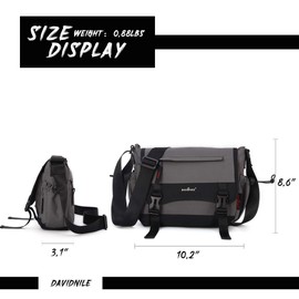 Messenger Bag for Men Women, Classic Crossbody Bookbag, Lightweight Nylon Travel Shoulder Bag