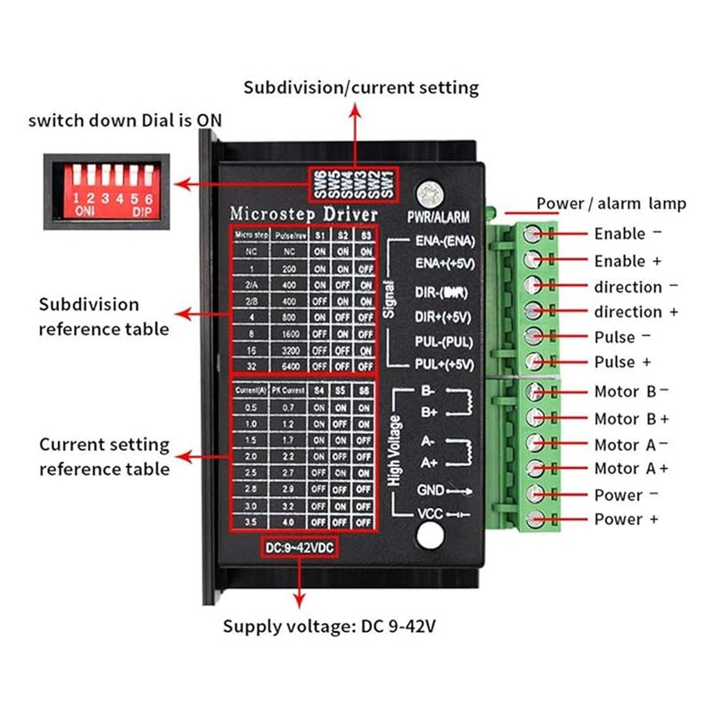 TB6600 4A DC9‑42V Stepper Motor Driver for 42 57 86