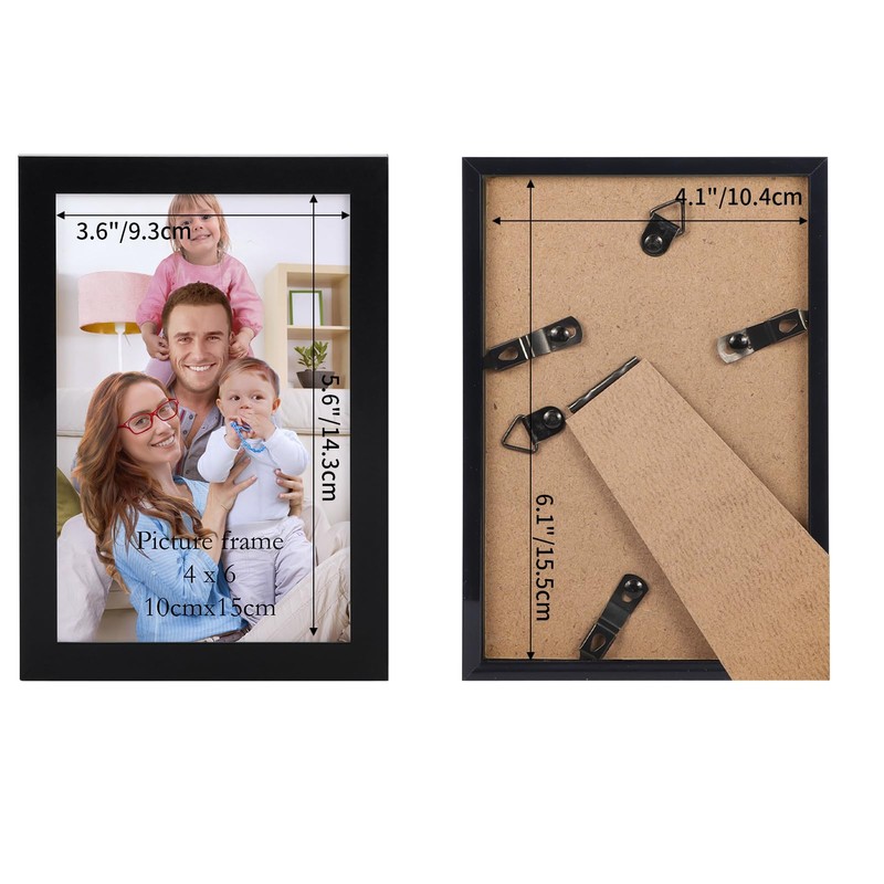 Giftgarden Black 6x4 Photo Frame, Sleek Thin Design Picture Frames