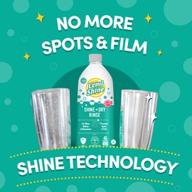 Lemi Shine Shine and Dry Natural Dishwasher Rinse Aid - Hard Water Stain Remover - 25.35 fl oz