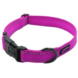 Max and Neo NEO Nylon Buckle Reflective Dog Collar - We Donate a Collar to a Dog Rescue for Every Collar Sold (Medium, Pink)