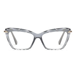 Womens Cat Eye Reading Glasses Fashion Crystal Eyewear Frame (Grey, 2.5)