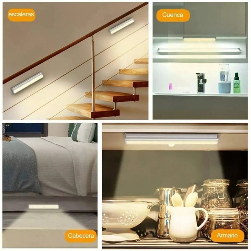 Quality Sensor Movimiento 10 Luces Led Nocturnas Usb Recargables 2pz