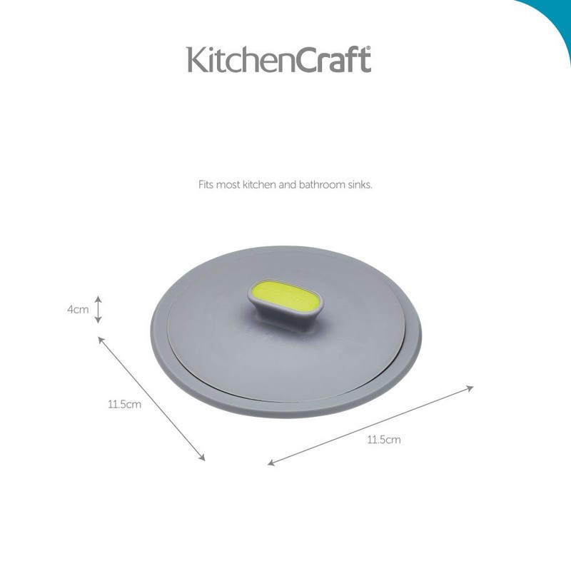 KitchenCraft 2-in-1 Plastic Plug and Sink Strainer, 11.5 cm (4.5")