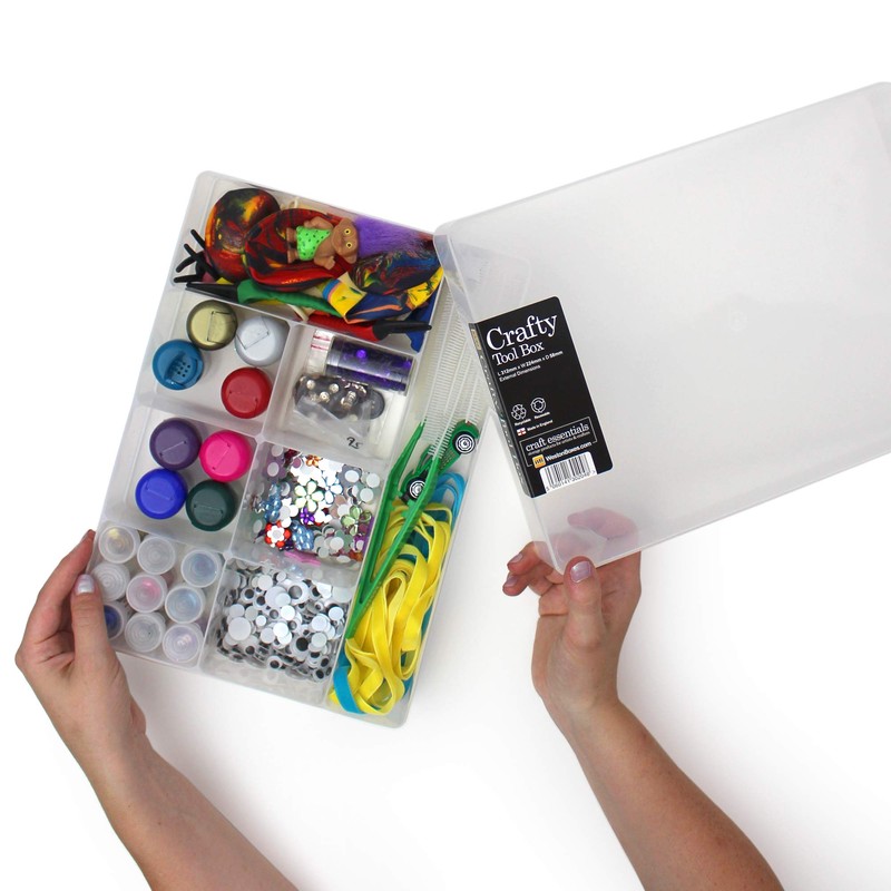 WestonBoxes Crafty Tool Box - Storage Box with Fixed Dividers