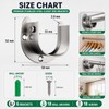 6 Packs Wardrobe Rail Bracket, U Shaped Closet Rod Bracket