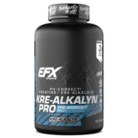 EFX Sports Kre-Alkalyn Pro | pH Correct Creatine Monohydrate Pill Supplement | Muscle Building Pre Workout for Men & Women | 60 Servings, 120 Capsules