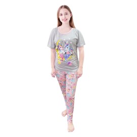 Matching Pajamas for Couples Short Sleeve Unicorn Pattern Family Matching PJs for Adults Women 2-Piece Set Size Large