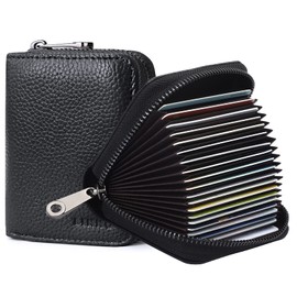 Credit Card Case wallet Rfid Blocking Card Holder for Women Genuine Leather Small Accordion Wallet