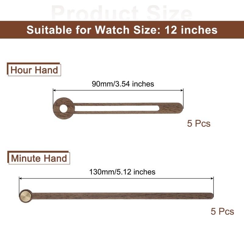 sourcing map 5 Set Wooden Clock Hands Only,Walnut Wood Clock