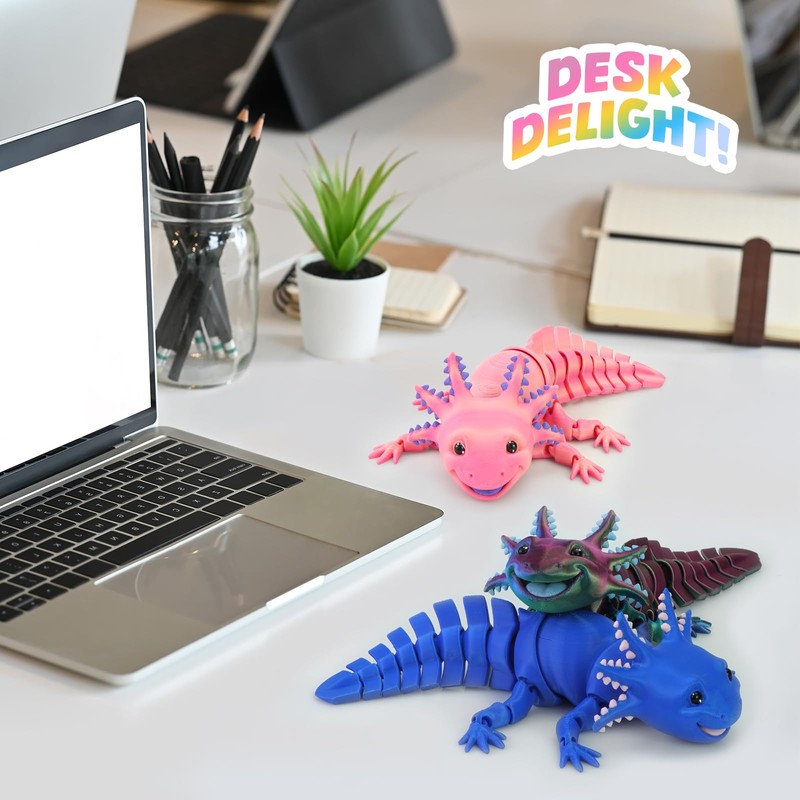 TiTiC 3D Printed Axolotl Fidget Toy, 3D Printed Animals Toy,Articulated